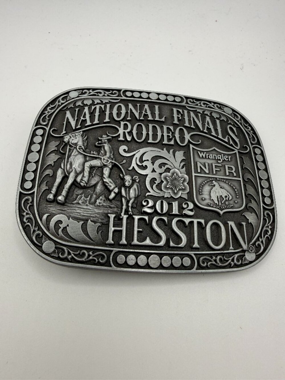 Vintage 2012 Hesston National Finals Rodeo Belt Buckle